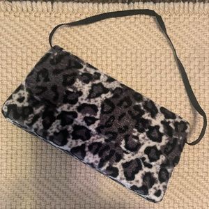 Crushed Velvet Cheetah Clutch